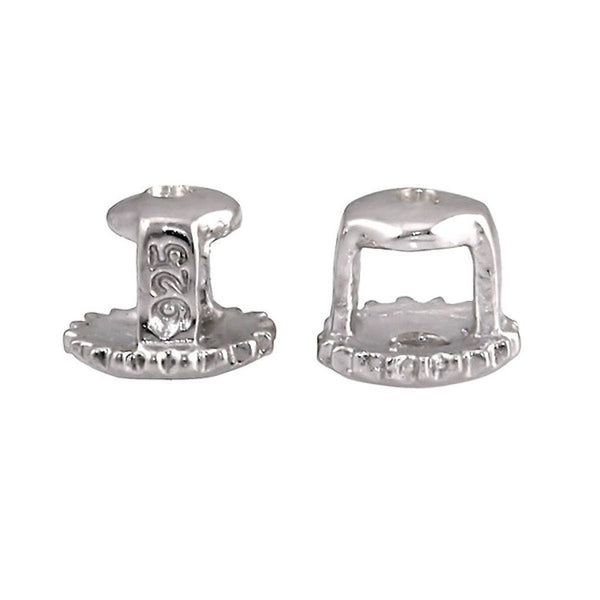14K White Gold Replacement Screw-Back Clutches for Threaded Post Earrings