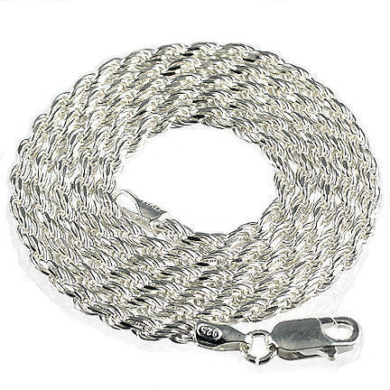 3.0mm Italian Triple Rope Chain 925 Sterling Silver, 16 inches - 1000Jewels.com