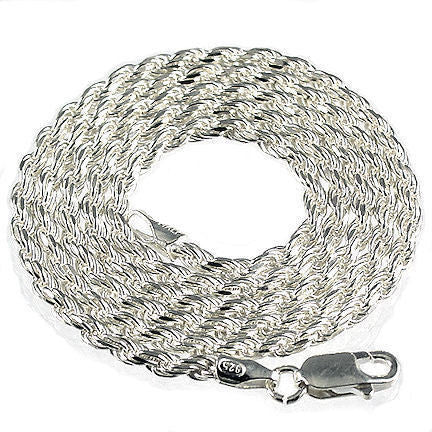 4mm Italian Triple Rope Chain 925 Sterling Silver, 30 inches