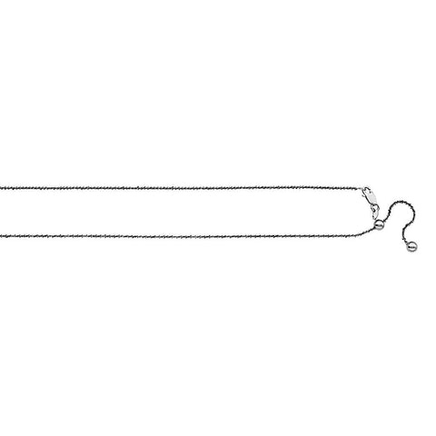 1.5mm Adjustable Sparkle Chain 925 Sterling Silver, 16 to 22 Inches - 1000Jewels.com