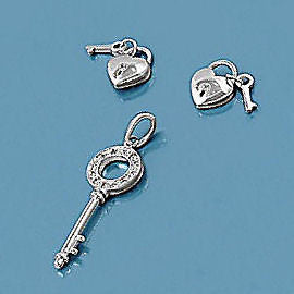Bryonna: Key to Your Heart Russian Ice CZ Pendant & Earrings Set - 1000Jewels.com