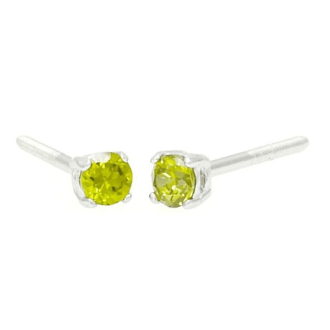 Citra: 3mm, 0.20ct Citrine Yellow Russian Ice CZ Screw Back Earrings - 1000Jewels.com