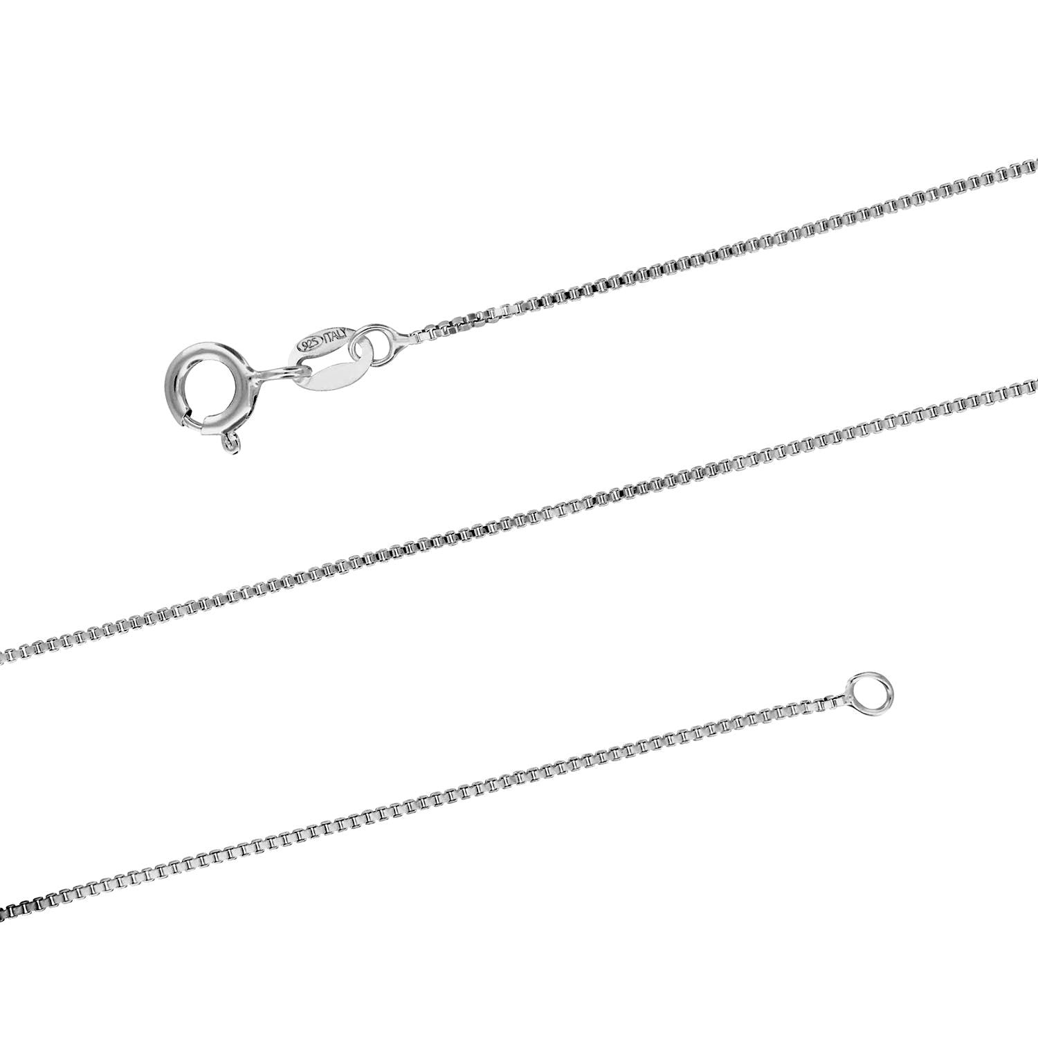 Aeon Real Sterling Silver 1mm Venice Box Chain In 16 Inches Aeon Real Sterling Silver 1mm Venice Box Chain In 16 Inches