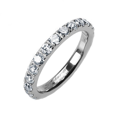 Fiora: 1.5ct Russian Ice on Fire CZ Titanium Eternity Band Ring - 1000Jewels.com