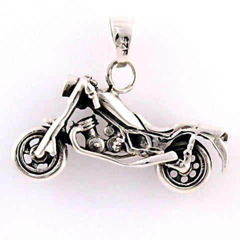 Harley: Low Rider Biker Pendant Charm Oxidized 925 Sterling Silver - 1000Jewels.com