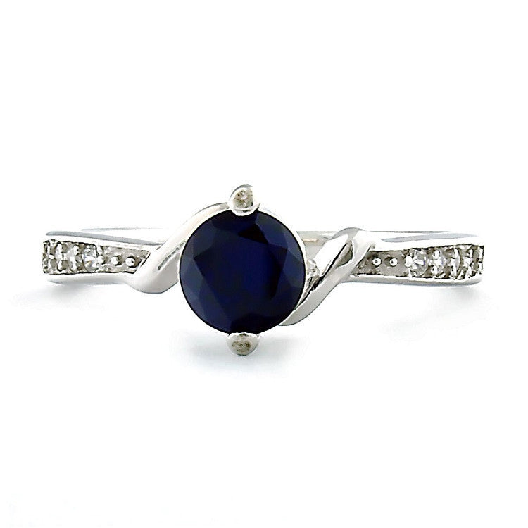 Entwined Love: Created Sapphire and CZ Promise Friendship Band Ring - 1000Jewels.com