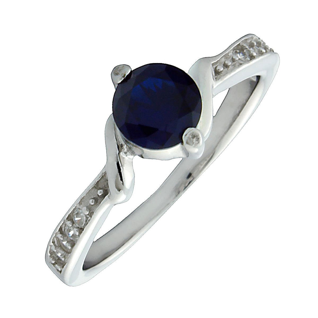 Entwined Love: Created Sapphire and CZ Promise Friendship Band Ring - 1000Jewels.com