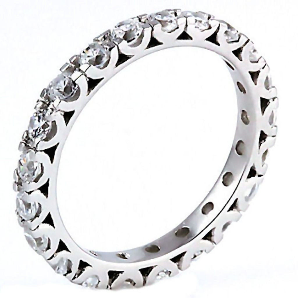 Skyla: 1.26ct Ice on Fire Russian CZ Stackable Eternity Band Ring - 1000Jewels.com