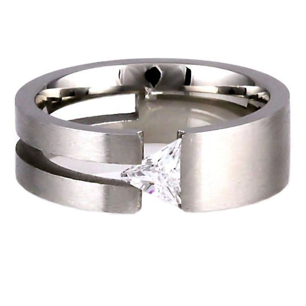 Kylee: 316L Steel Promise Friendship Russian Ice Diamond CZ Band Ring - 1000Jewels.com