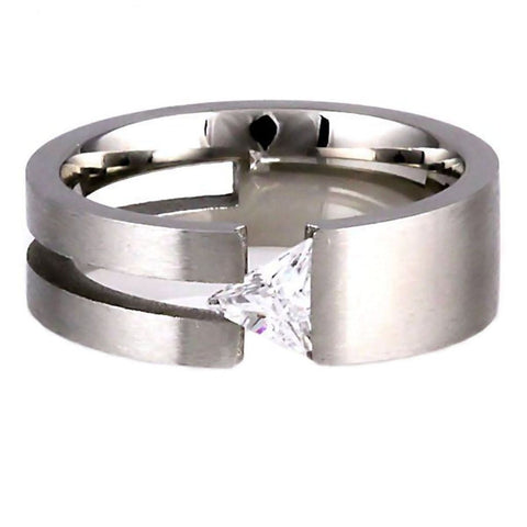 Kylee: 316L Steel Promise Friendship Russian Ice Diamond CZ Band Ring - 1000Jewels.com