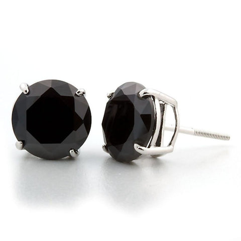 Chris: 10mm, 8.0ct Black Ice Simulated Diamond CZ Screw Back Earrings - 1000Jewels.com