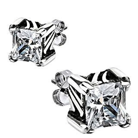 Kody: 2.60ct Diamond Ice CZ 316L Steel Earrings with Tribal Markings - 1000Jewels.com