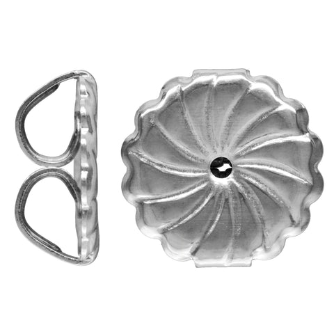 Set of 925 Sterling Silver 9.2mm x 9.4mm Butterfly Friction Backs for Post Earring - 1000Jewels.com