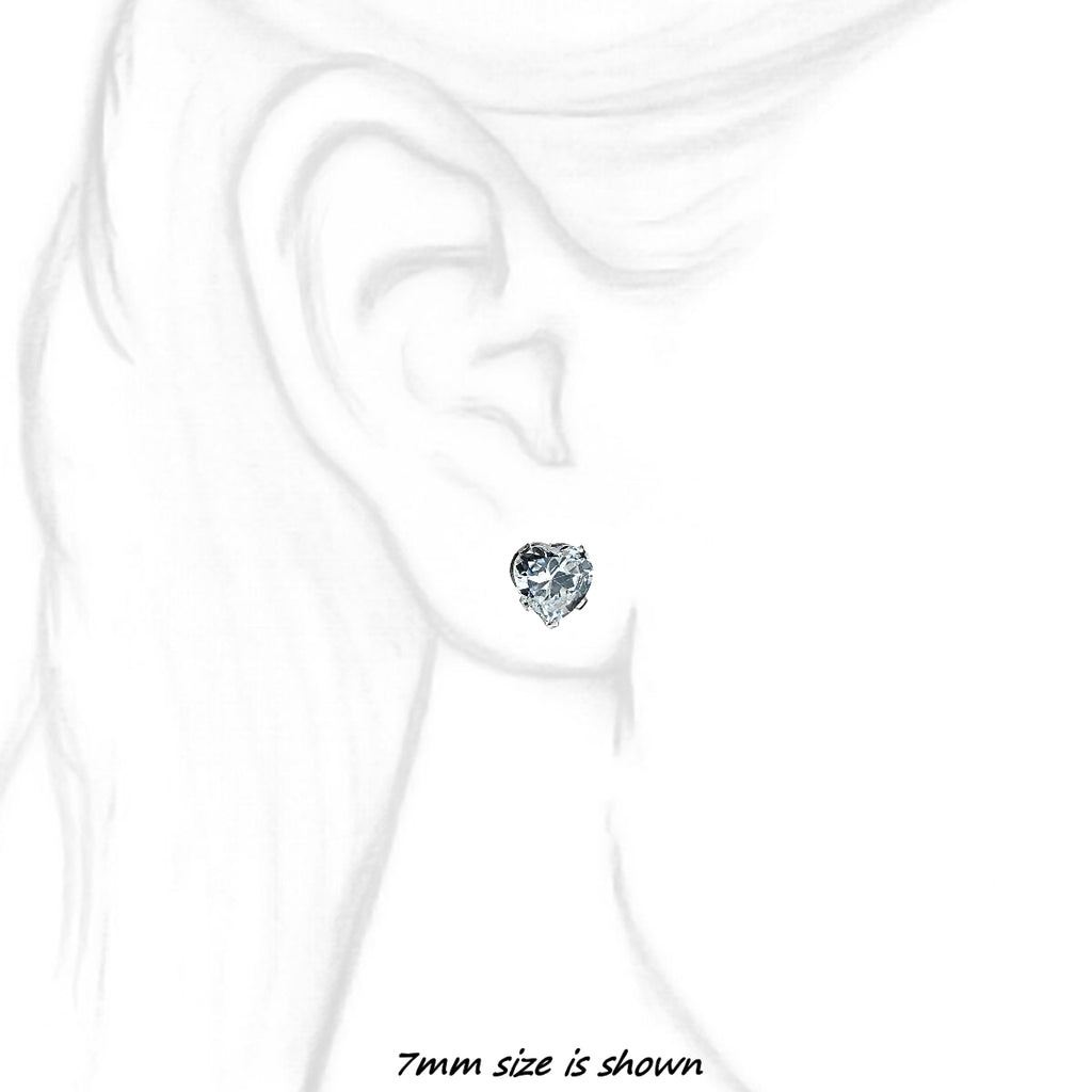 Heart Cut Ice on Fire Russian CZ Stud Earrings - 1000Jewels.com