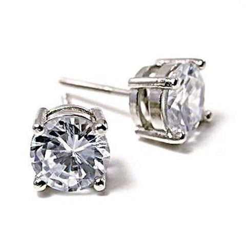 Clark: Mens 7mm Russian Ice Diamond CZ 2.50 carat Screw Back Earrings - 1000Jewels.com