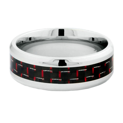 Ember: Comfort Fit Domed Stainless Steel Unisex Wedding Band - 1000Jewels.com