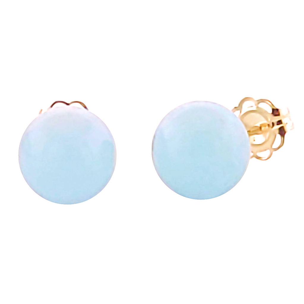Genuine Natural Aquamarine Ball Stud Earrings - 1000Jewels.com
