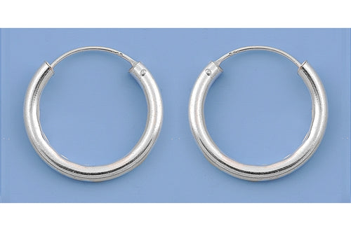 CH20-020 Smaller 20mm, 0.8 inch 925 Silver Continuous Hoop Earrings - 1000Jewels.com