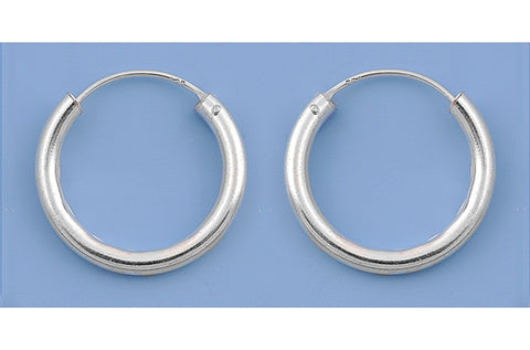 CH20-020 Smaller 20mm, 0.8 inch 925 Silver Continuous Hoop Earrings - 1000Jewels.com