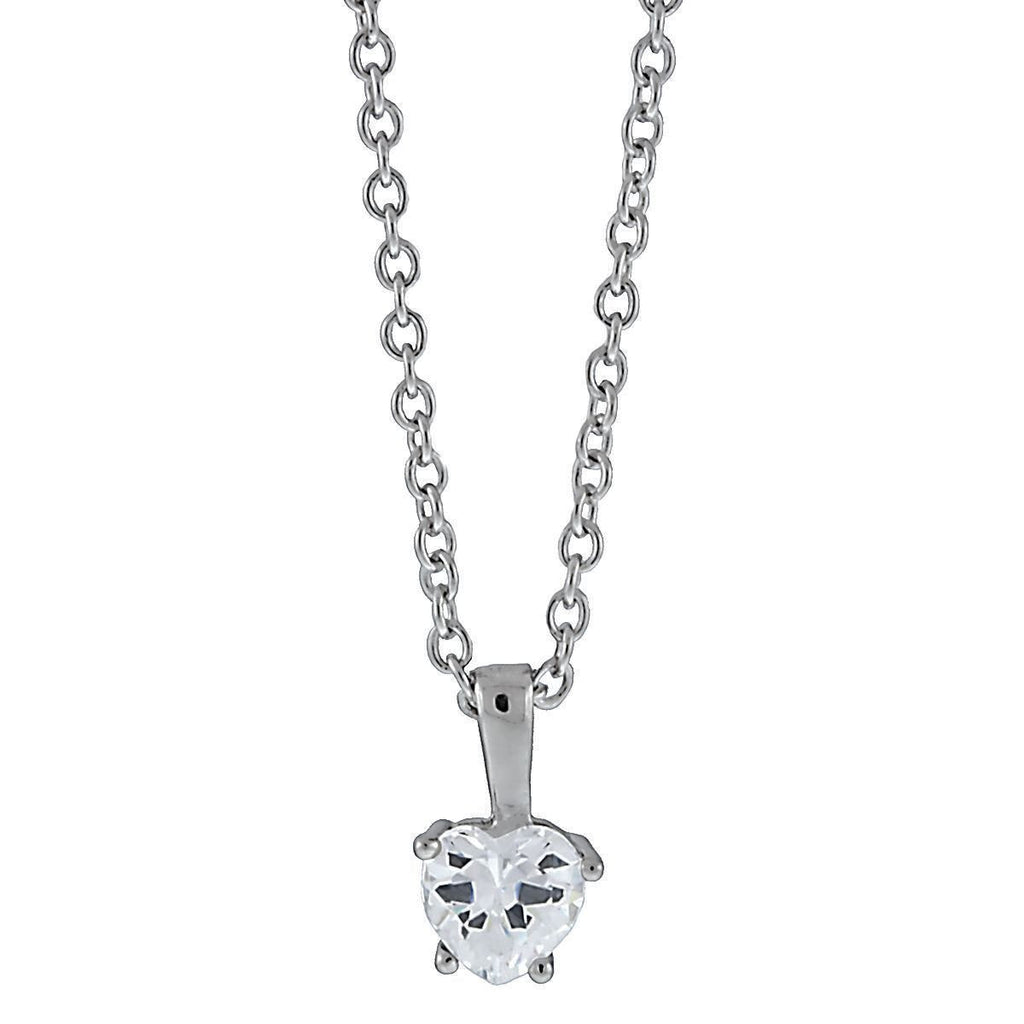Cassie: 0.75ct Heart Cut Russian Ice on Fire CZ Silver Chain Pendant - 1000Jewels.com