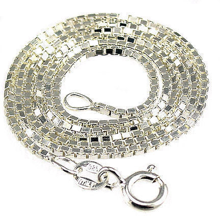 1.0mm Italian Venetian Box Chain 925 Sterling Silver, 20 inches - 1000Jewels.com