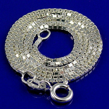 1.0mm Italian Venetian Box Chain 925 Sterling Silver, 16 inches - 1000Jewels.com