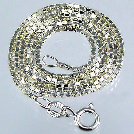 1.5mm 20 inch Premium Italian Venetian Box Chain 925 Sterling Silver - 1000Jewels.com