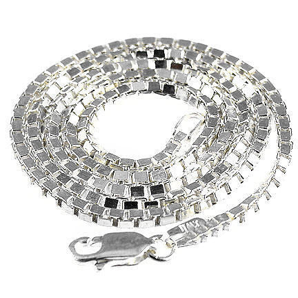 2.0mm Italian Venetian Box Chain 925 Sterling Silver, 18 inches - 1000Jewels.com