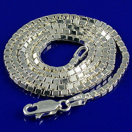 2.0mm Italian Venetian Box Chain 925 Sterling Silver, 20 inches - 1000Jewels.com