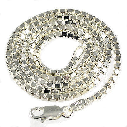 2.0mm Italian Venetian Box Chain 925 Sterling Silver, 20 inches - 1000Jewels.com