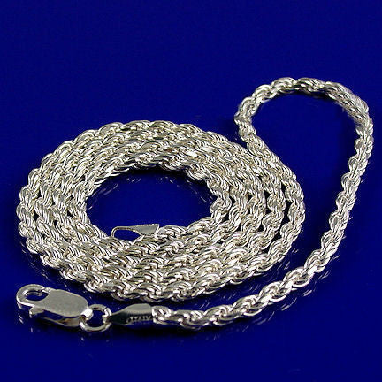 4mm Italian Triple Rope Chain 925 Sterling Silver, 20 Inches