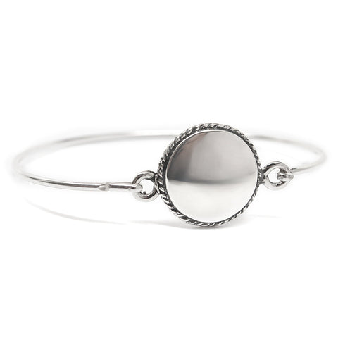 Trustmark Engravable Rope-bordered Round Disc Baby Bracelet Sterling Silver - 1000Jewels.com