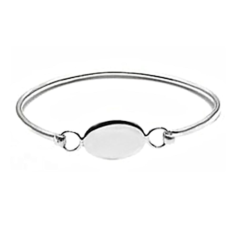 Trustmark Engravable Oval Disc Baby Bracelet Sterling Silver - 1000Jewels.com