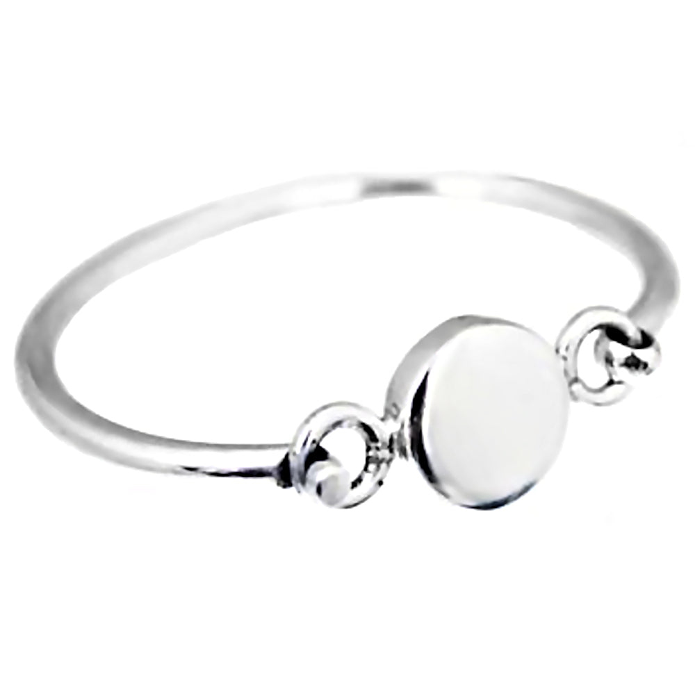 Trustmark Engravable Round Puffed Disc Baby Bracelet Sterling Silver - 1000Jewels.com