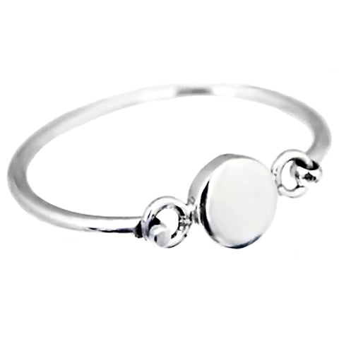 Trustmark Engravable Round Puffed Disc Baby Bracelet Sterling Silver - 1000Jewels.com