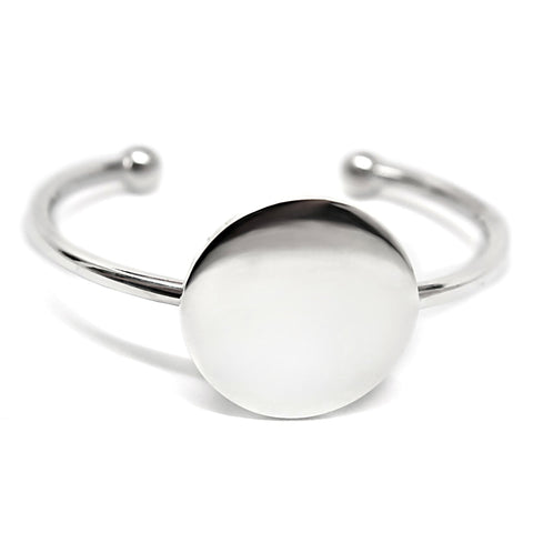 Trustmark Engravable Round Disc Adjustable Baby Bracelet Sterling Silver - 1000Jewels.com