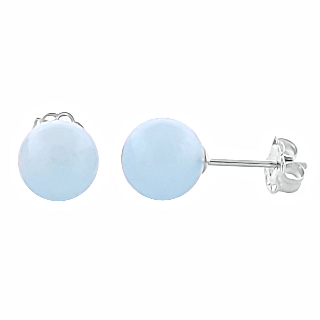 Genuine Natural Aquamarine Ball Stud Earrings - 1000Jewels.com