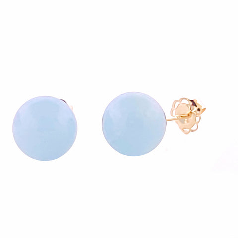 Genuine Natural Aquamarine Ball Stud Earrings - 1000Jewels.com