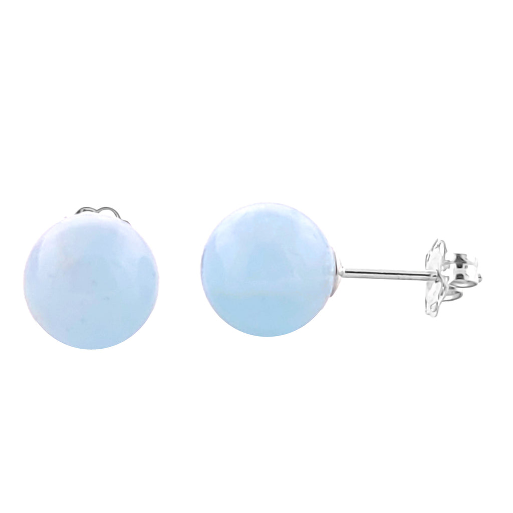 Genuine Natural Aquamarine Ball Stud Earrings - 1000Jewels.com