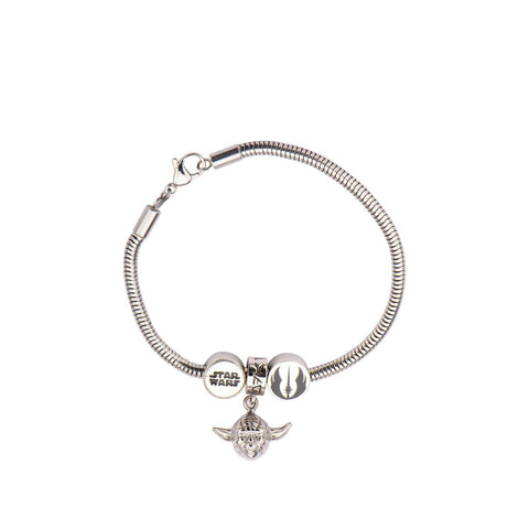 Star Wars: Yoda Star Wars Logo Bead Charm Bracelet Set 316 Stainless Steel - 1000Jewels.com