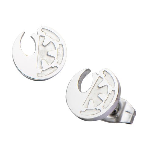 Star Wars: Rogue One Rebel Alliance/Galactic Empire Cut Out Stud Earrings Steel - 1000Jewels.com