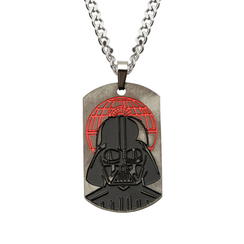 Star Wars: Rogue One Darth Vader Dog Tag Necklace 316 Stainless Steel IP Black - 1000Jewels.com