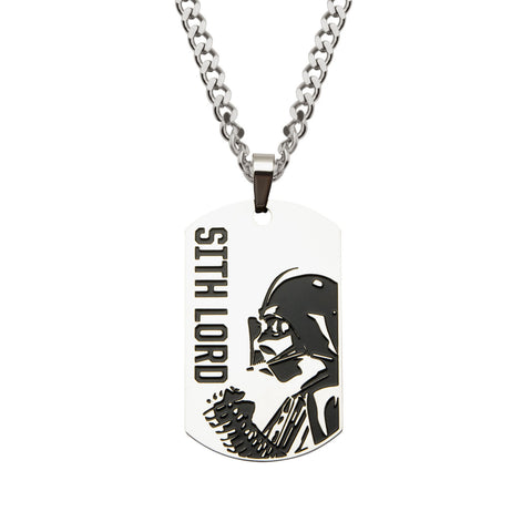 Star Wars: Rogue One Darth Vader/Empire Symbol Dog Tag Necklace Stainless Steel - 1000Jewels.com