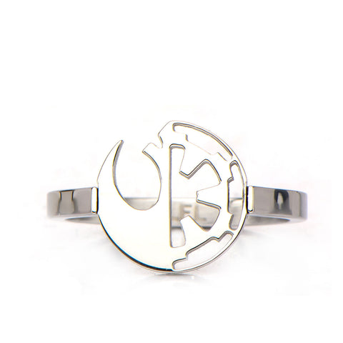 Star Wars: Rogue One Rebel Alliance/Galactic Empire Cut Out Ring Stainless Steel - 1000Jewels.com