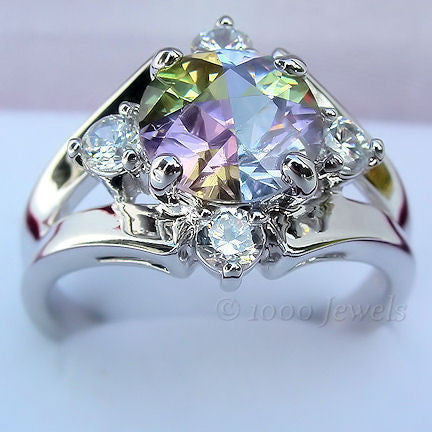 Arizona Sunset: 3.4ct Ice on Fire Color Change CZ Cocktail Ring - 1000Jewels.com