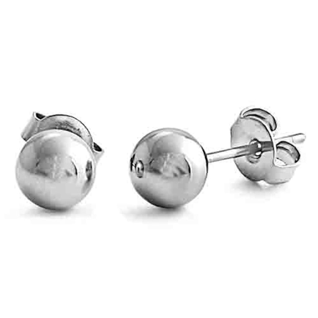 Avery: 6mm Ball Stud Earrings 316 Stainless Steel - 1000Jewels.com