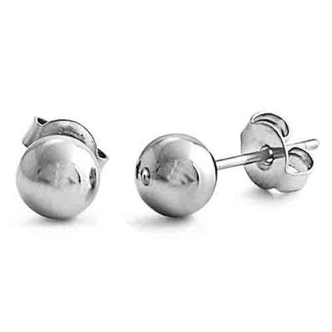 Avery: 6mm Ball Stud Earrings 316 Stainless Steel - 1000Jewels.com