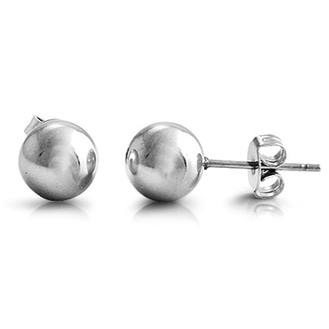 Avery: 8mm Ball Stud Earrings 316 Stainless Steel - 1000Jewels.com