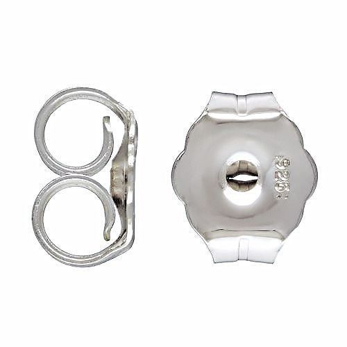 Set of 925 Sterling Silver Butterfly Friction Backs for Post Earring - 1000Jewels.com