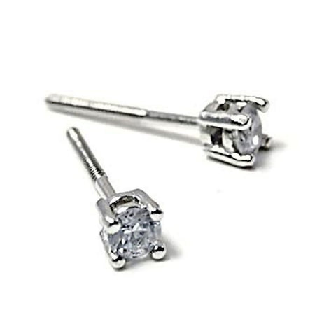 Clark: Mens 3mm Russian Ice CZ Simulated Diamond Screw Back Earrings - 1000Jewels.com